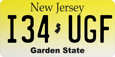 NJ license plate I34UGF