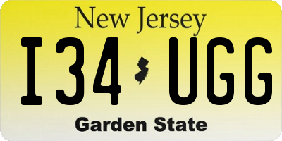 NJ license plate I34UGG