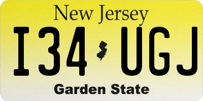 NJ license plate I34UGJ