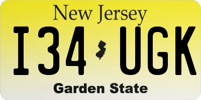 NJ license plate I34UGK