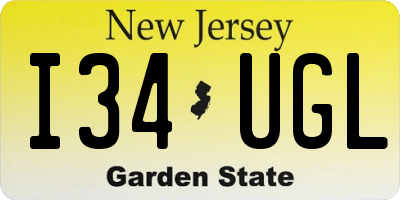 NJ license plate I34UGL