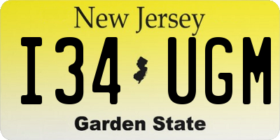 NJ license plate I34UGM