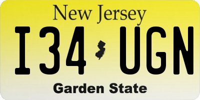 NJ license plate I34UGN