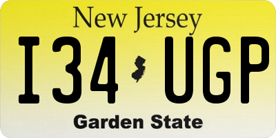 NJ license plate I34UGP