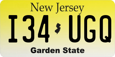 NJ license plate I34UGQ