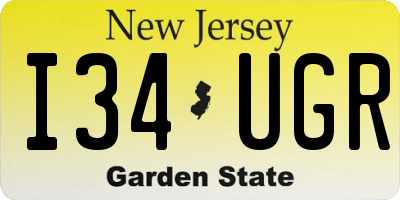 NJ license plate I34UGR