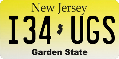 NJ license plate I34UGS