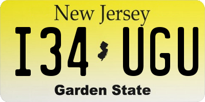 NJ license plate I34UGU