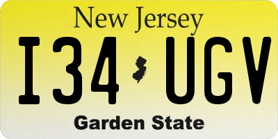NJ license plate I34UGV