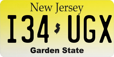 NJ license plate I34UGX