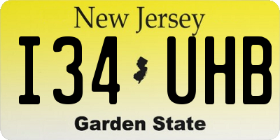 NJ license plate I34UHB
