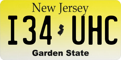 NJ license plate I34UHC