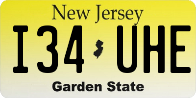 NJ license plate I34UHE