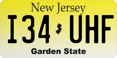 NJ license plate I34UHF
