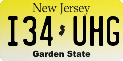 NJ license plate I34UHG