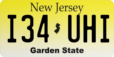 NJ license plate I34UHI