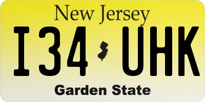 NJ license plate I34UHK