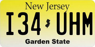 NJ license plate I34UHM