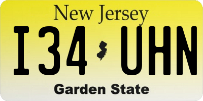 NJ license plate I34UHN
