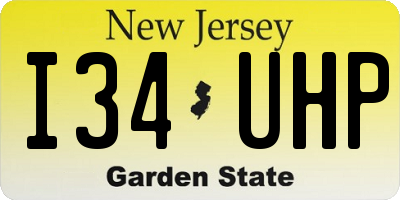 NJ license plate I34UHP