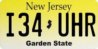 NJ license plate I34UHR