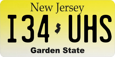 NJ license plate I34UHS