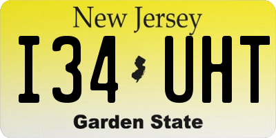 NJ license plate I34UHT