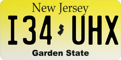 NJ license plate I34UHX