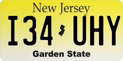 NJ license plate I34UHY