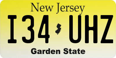 NJ license plate I34UHZ