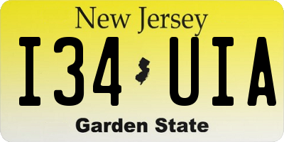 NJ license plate I34UIA