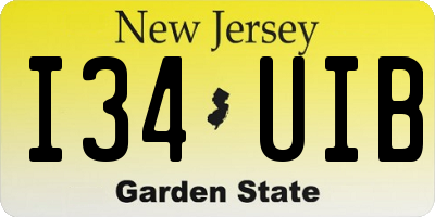 NJ license plate I34UIB