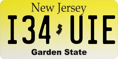 NJ license plate I34UIE
