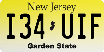 NJ license plate I34UIF