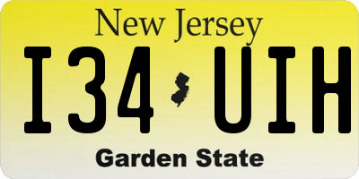 NJ license plate I34UIH