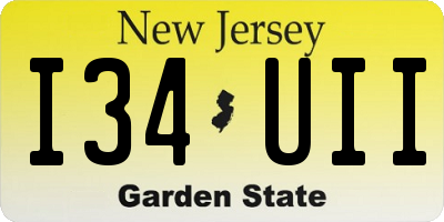 NJ license plate I34UII