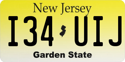 NJ license plate I34UIJ