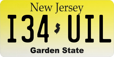 NJ license plate I34UIL