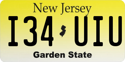 NJ license plate I34UIU