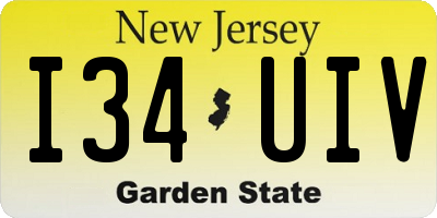 NJ license plate I34UIV