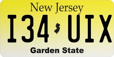 NJ license plate I34UIX