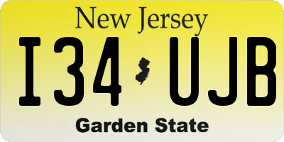 NJ license plate I34UJB