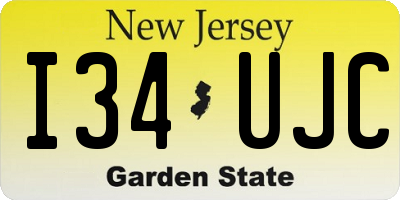 NJ license plate I34UJC