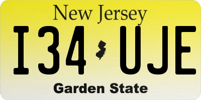 NJ license plate I34UJE