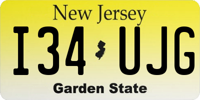 NJ license plate I34UJG