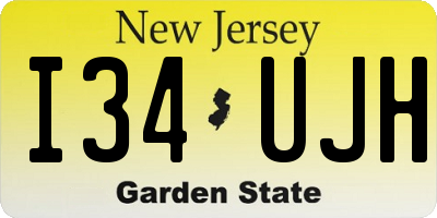 NJ license plate I34UJH