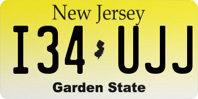 NJ license plate I34UJJ