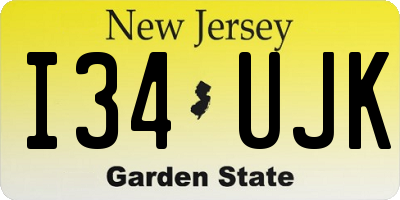NJ license plate I34UJK