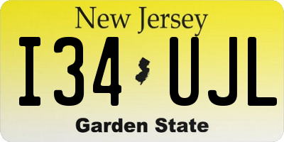 NJ license plate I34UJL
