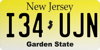 NJ license plate I34UJN